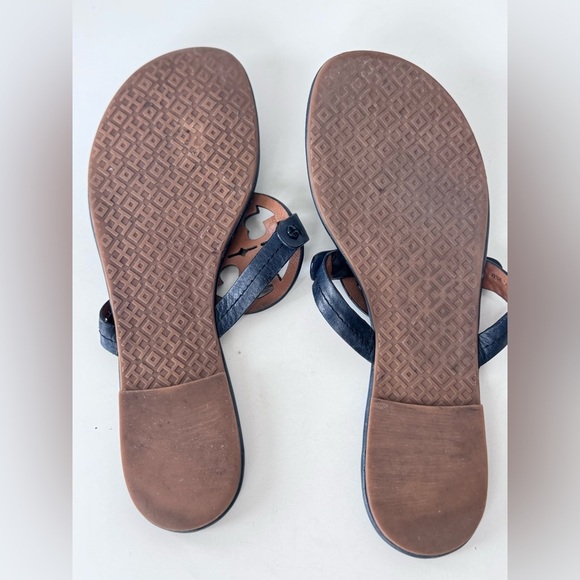 Tory Burch Navy Blue Leather Miller Thong Flats Size 9.5 - Picture 7 of 8